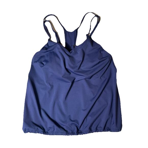 Athleta Seascape Bra Cup Tankini Top Navy 36D/DD Underwire Bra Beach Swimwear - Picture 7 of 8